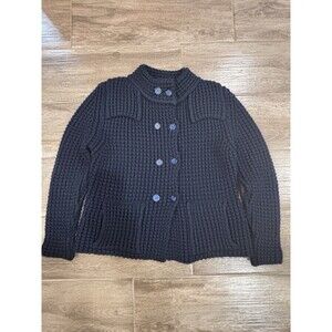 Vicolo Women’s S/Med Navy Sweater Wool & Alpaca Made In Italy Buttons Chunky